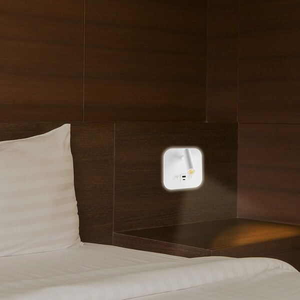 LED Solution Bílé nástěnné LED svítidlo s USB/PD nabíjením 8W 240026