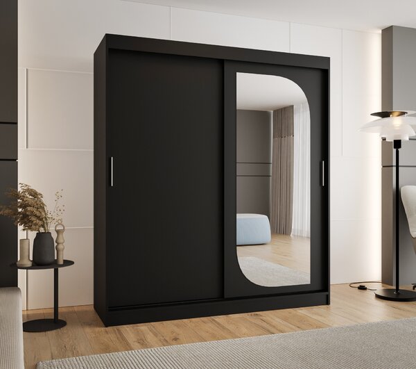 Šatní skříň 180 cm Lulu (černá). Akce -20%