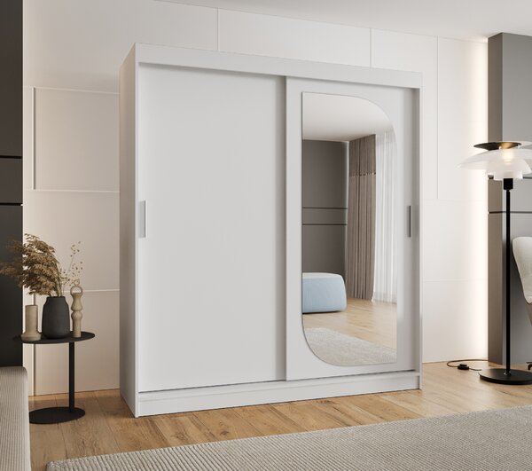 Šatní skříň 180 cm Lulu (bílá). Akce -20%