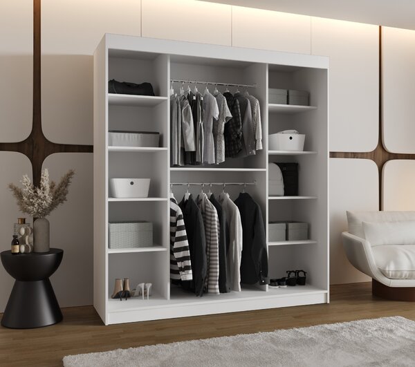 Šatní skříň 180 cm Ulta (bílá). Akce -20%