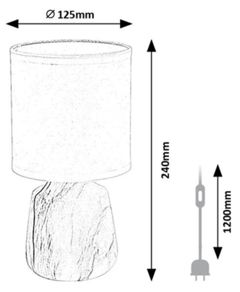 Rabalux Bílá stolní lampa Nalisa pro žárovku E14 74067