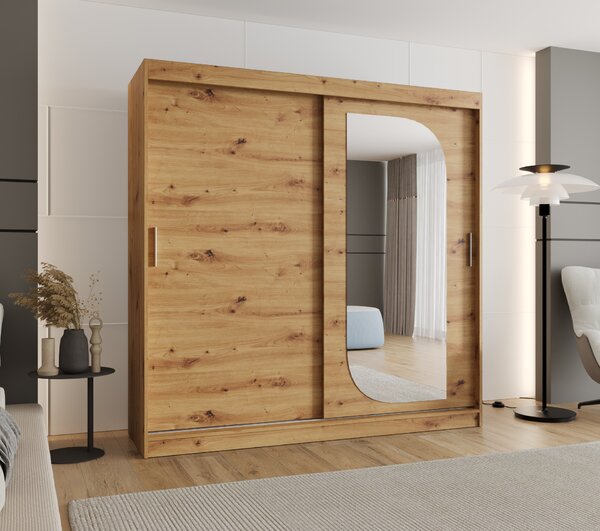 Šatní skříň 200 cm Lulu (dub artisan). Akce -20%