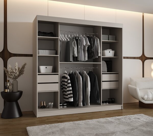 Šatní skříň 200 cm Ulta (kašmír). Akce -20%