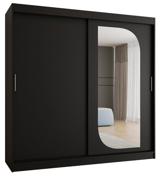 Šatní skříň 200 cm Lulu (černá). Akce -20%