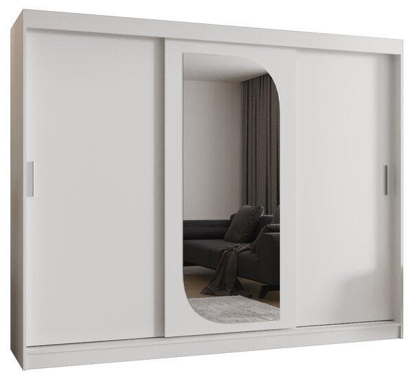 Šatní skříň 250 cm Lulu (bílá). Akce -21%