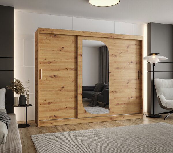 Šatní skříň 250 cm Lulu (dub artisan). Akce -21%