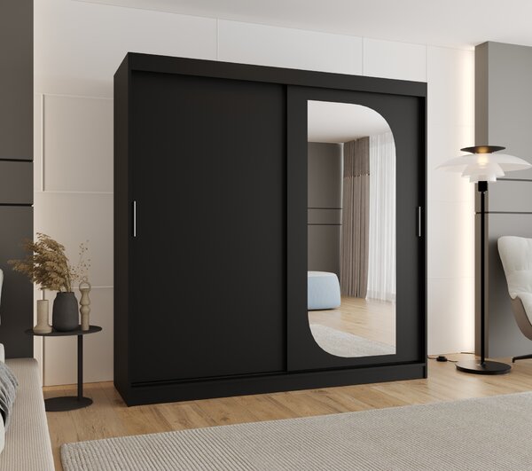 Šatní skříň 200 cm Lulu (černá). Akce -20%