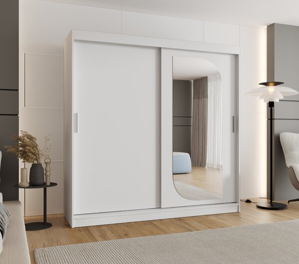 Šatní skříň 200 cm Lulu (bílá). Akce -20%