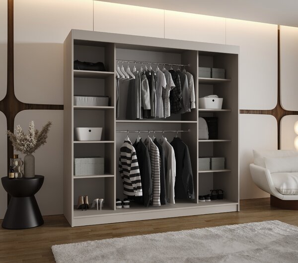 Šatní skříň 200 cm Ulta (kašmír). Akce -20%