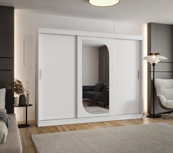 Šatní skříň 250 cm Lulu (bílá). Akce -21%