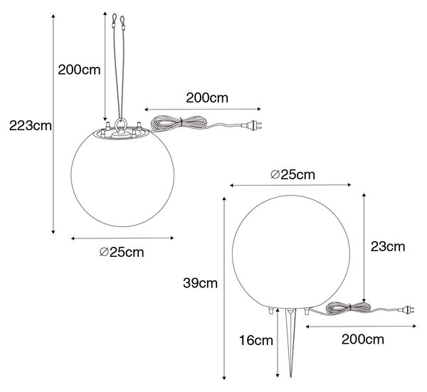 Moderní venkovní lampa bílá 25 cm IP65 - Nura