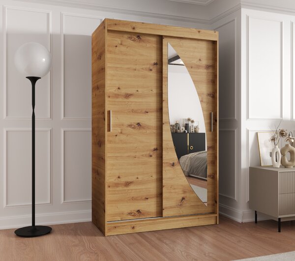 Šatní skříň 120 cm Milain (dub artisan). Akce -21%