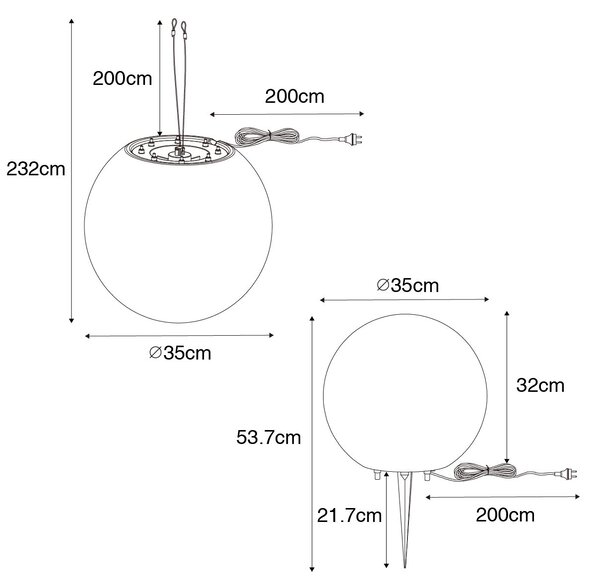 Moderní venkovní lampa bílá 35 cm IP65 - Nura