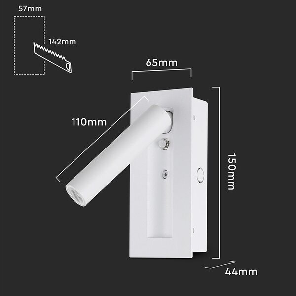 LED Solution Bílé vestavné LED svítidlo 2W 239986