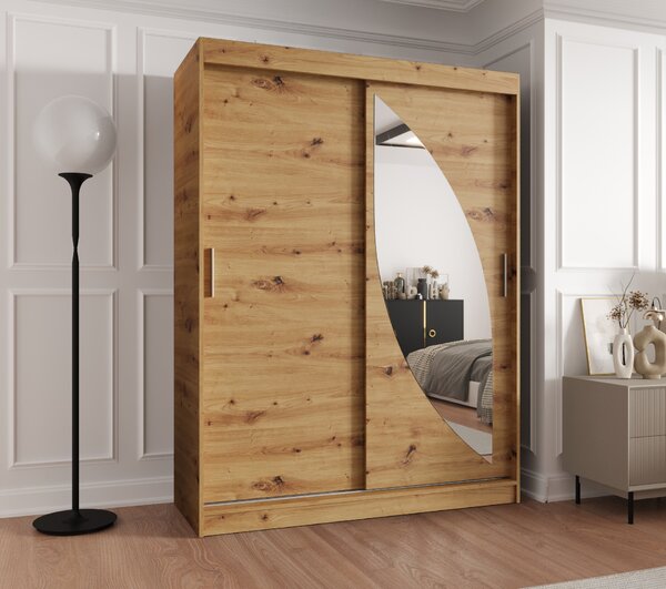 Šatní skříň 150 cm Milain (dub artisan). Akce -21%