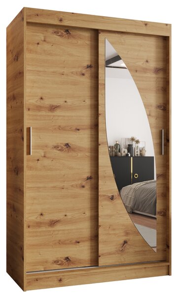 Šatní skříň 120 cm Milain (dub artisan). Akce -21%