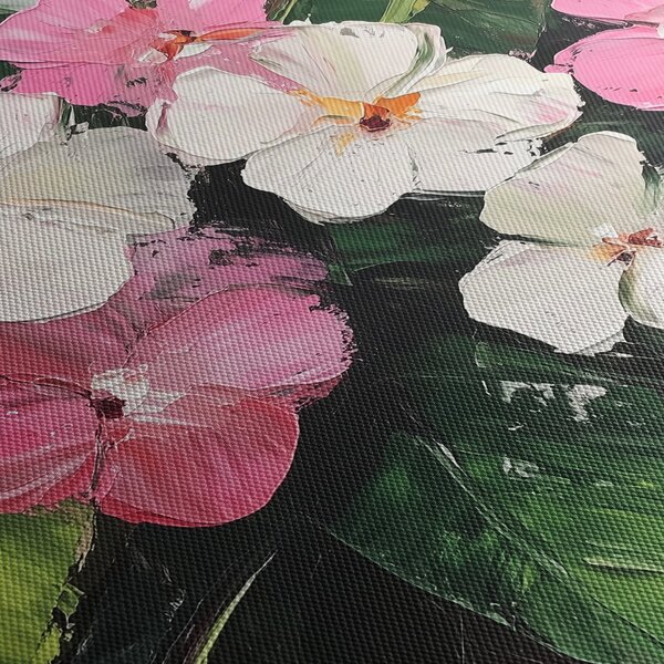 Obraz - Růžové a bílé květy (170x50 cm)