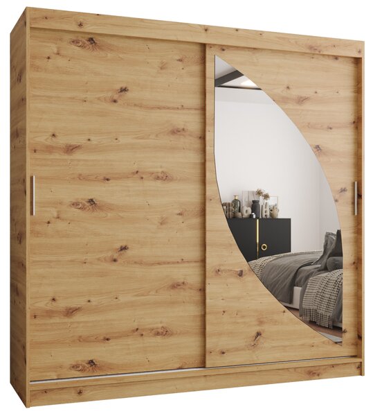 Šatní skříň 200 cm Milain (dub artisan). Akce -20%