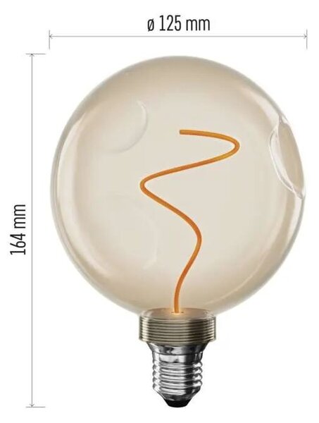 EMOS LED žárovka Filament jantar G125 4,5W E27 Z50B11