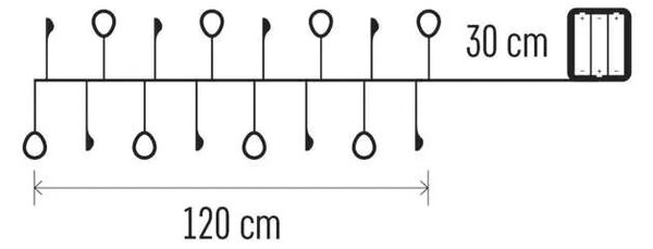 EMOS LED vánoční girlanda kamínky 1,2m DCGW16