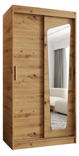 Šatní skříň 100 cm Mokka (dub artisan). Akce -21%
