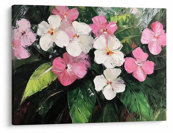 Obraz - Růžové a bílé květy (70x50 cm)