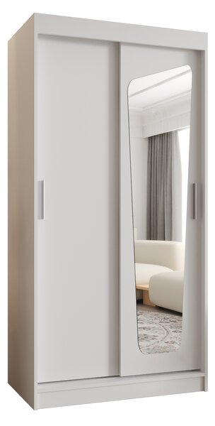 Šatní skříň 100 cm Mokka (bílá). Akce -21%