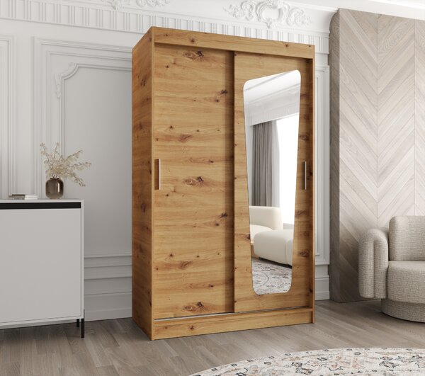 Šatní skříň 120 cm Mokka (dub artisan). Akce -21%
