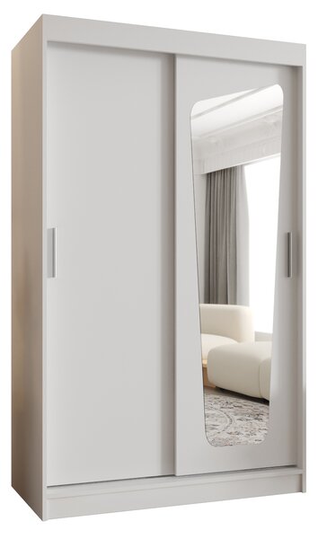 Šatní skříň 120 cm Mokka (bílá). Akce -21%