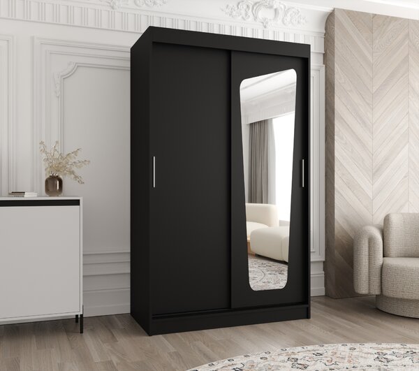 Šatní skříň 120 cm Mokka (černá). Akce -21%