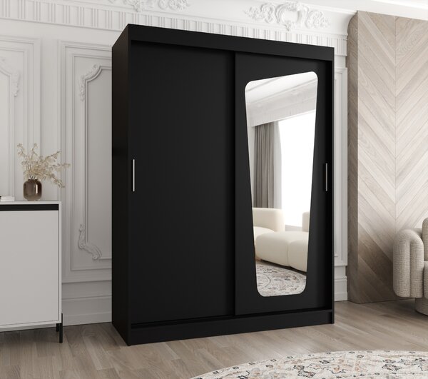 Šatní skříň 150 cm Mokka (černá). Akce -21%