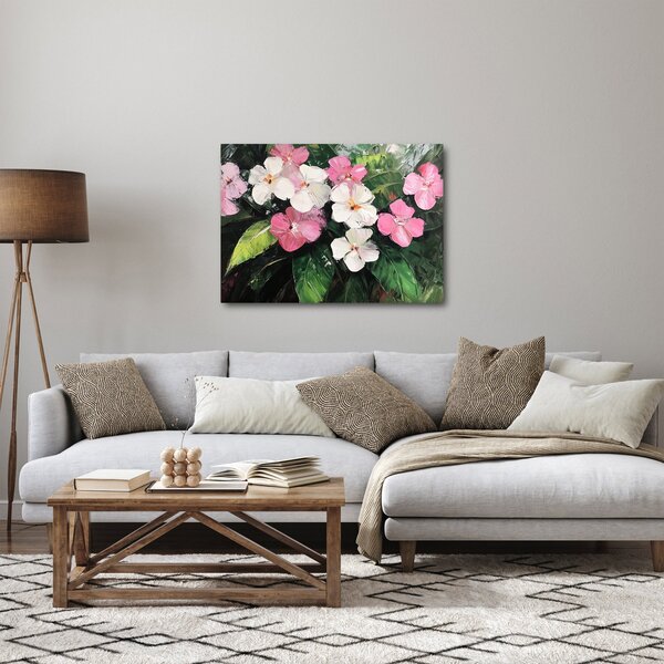 Obraz - Růžové a bílé květy (70x50 cm)