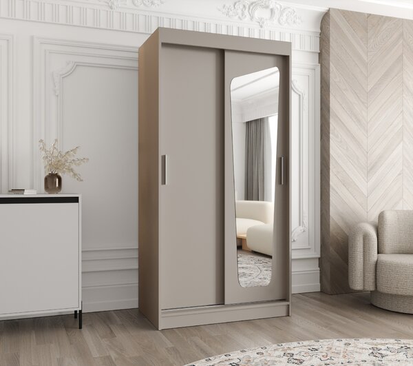 Šatní skříň 100 cm Mokka (kašmír). Akce -21%