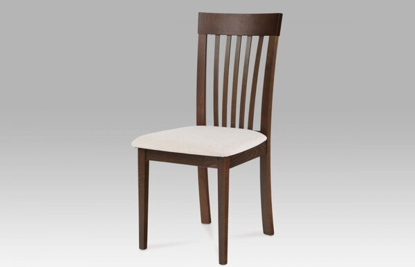 Jídelní židle BC-3950 masivní dřevo / látka Ořech