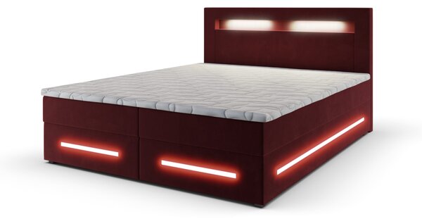 Čalouněná postel boxspring MANU + topper, 180x200, monolith 59