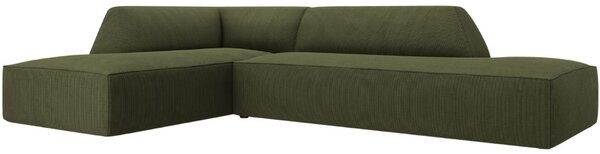 Micadoni Manšestrová rohová pohovka Ruby 273 cm, levá