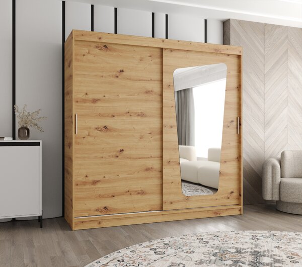 Šatní skříň 200 cm Mokka (dub artisan). Akce -20%