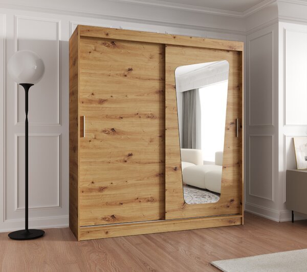 Šatní skříň 180 cm Mokka (dub artisan). Akce -20%
