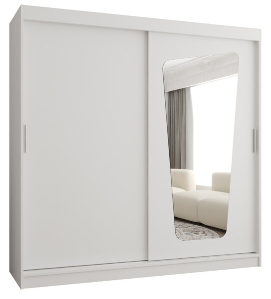 Šatní skříň 200 cm Mokka (bílá). Akce -20%