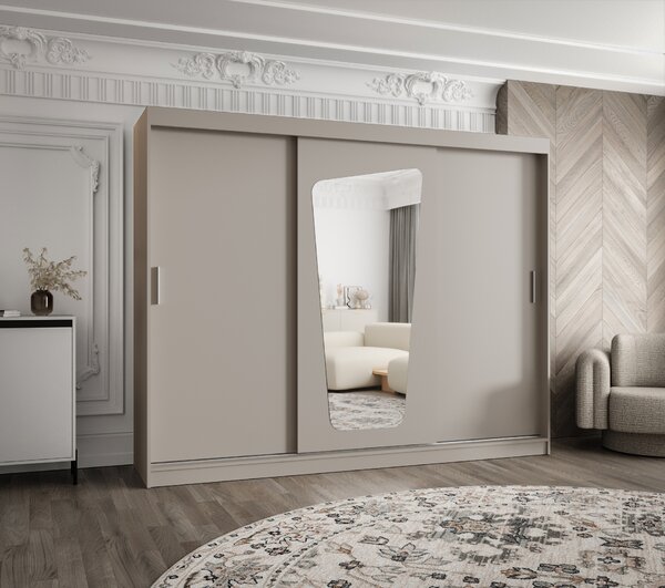Šatní skříň 250 cm Mokka (kašmír). Akce -21%