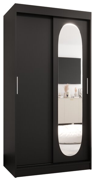 Šatní skříň 100 cm Ronny (černá). Akce -21%