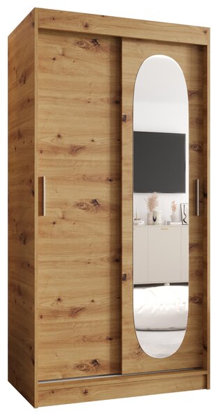 Šatní skříň 100 cm Ronny (dub artisan). Akce -21%