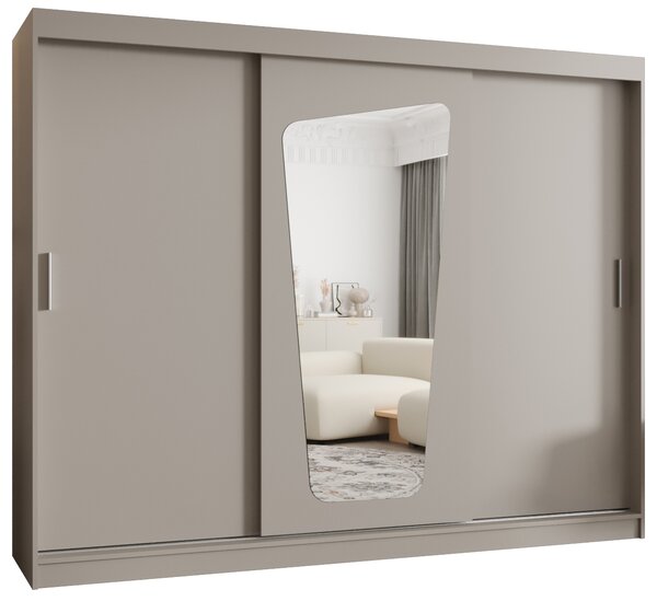 Šatní skříň 250 cm Mokka (kašmír). Akce -21%