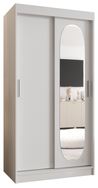 Šatní skříň 100 cm Ronny (bílá). Akce -21%