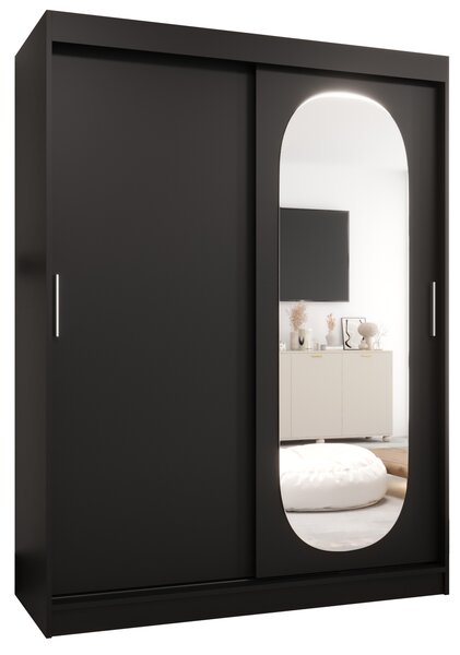 Šatní skříň 150 cm Ronny (černá). Akce -21%