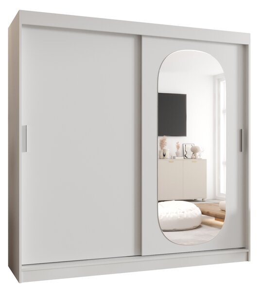 Šatní skříň 200 cm Ronny (bílá). Akce -20%