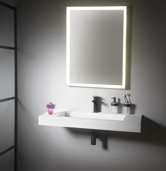 Sapho Sapho, SORT LED podsvícené zrcadlo 600x800mm, černá mat, ST080