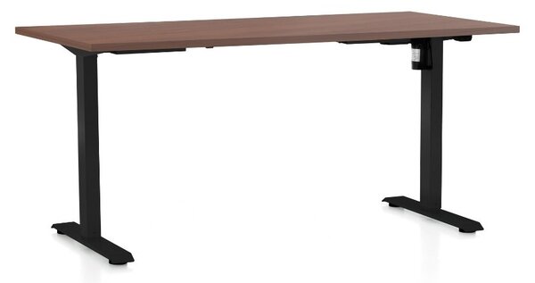 Výškově nastavitelný stůl OfficeTech A, 160 x 80 cm - černá podnož Barva: Ořech