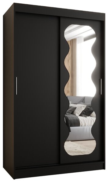 Šatní skříň 120 cm Spock (černá). Akce -21%