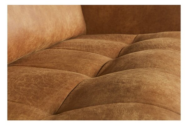 Hnědá pohovka z imitace kůže 277 cm Rodeo – WOOOD